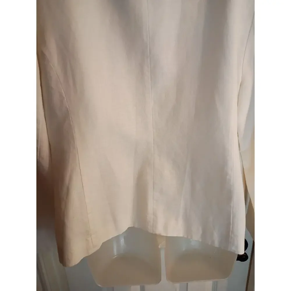 Paul Harris Design Linen Cotton Open Jacket White Zip Pockets Sz XL - Picture 8 of 10